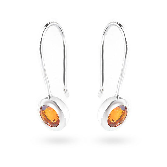 Silver and Citrine Earrings by S.Begermi