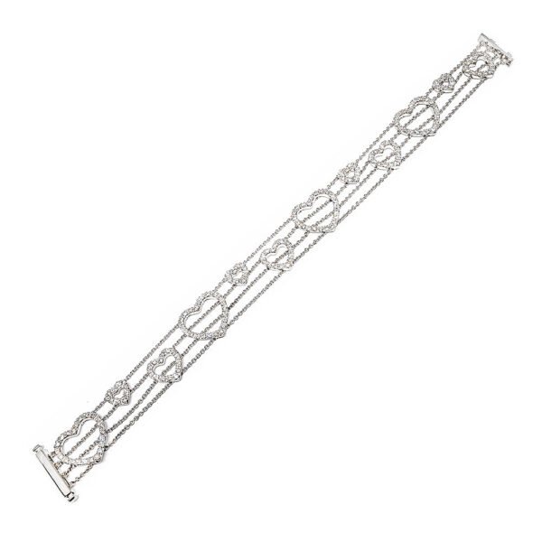 18K White Gold Diamond Link Bracelet