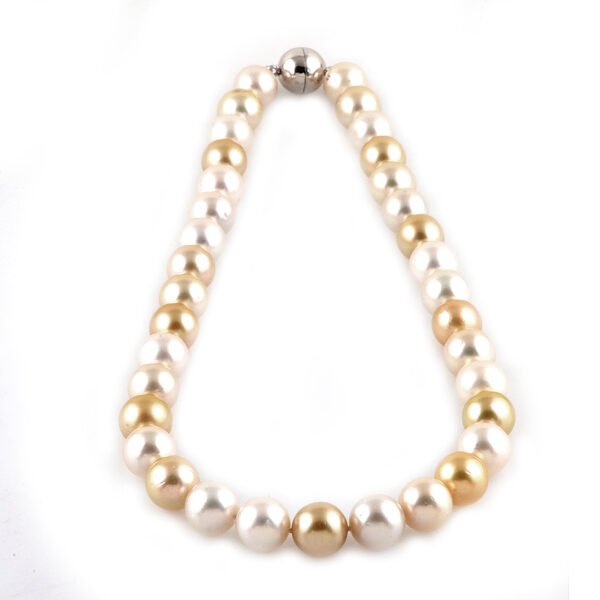 18K White Gold Natural Tahitian Pearl Necklace