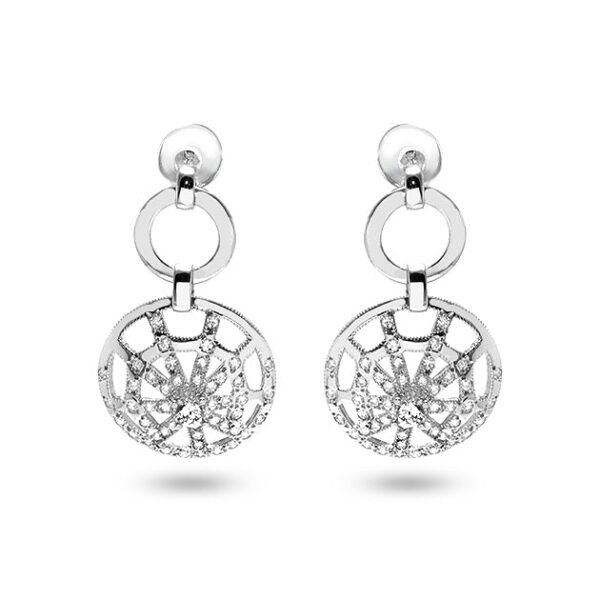 18K White Gold Diamond Drop Earrings