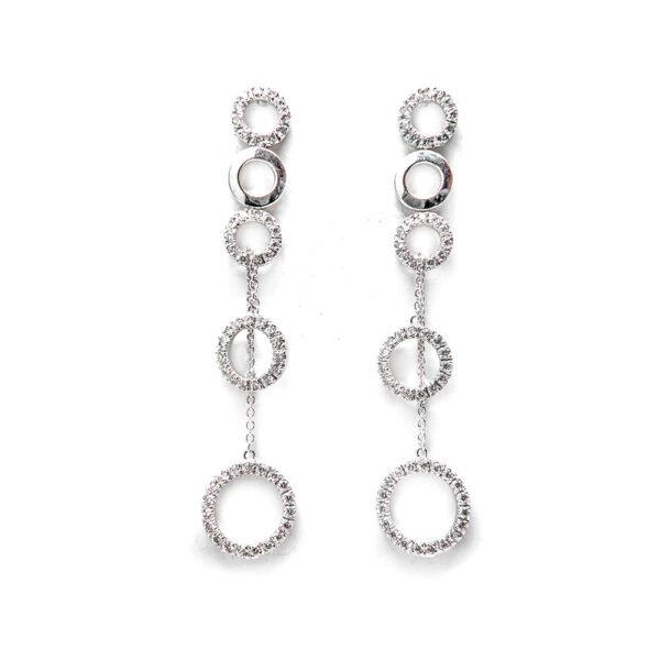 18K White Gold Diamond Drop Earrings