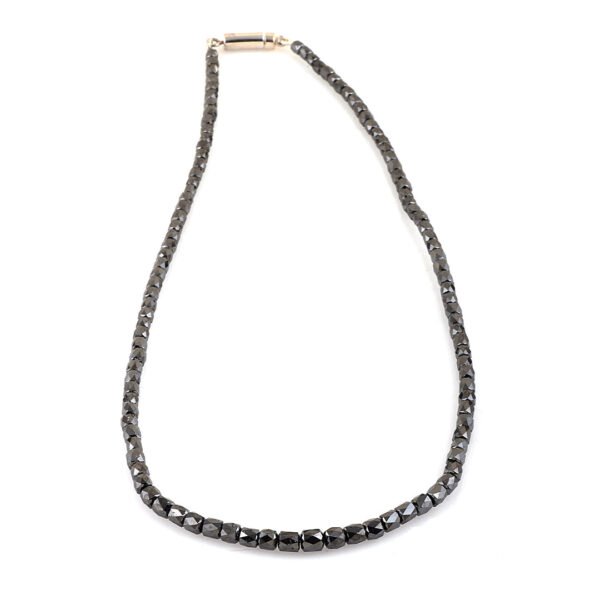 18K White Gold and Rough Black Diamond Necklace