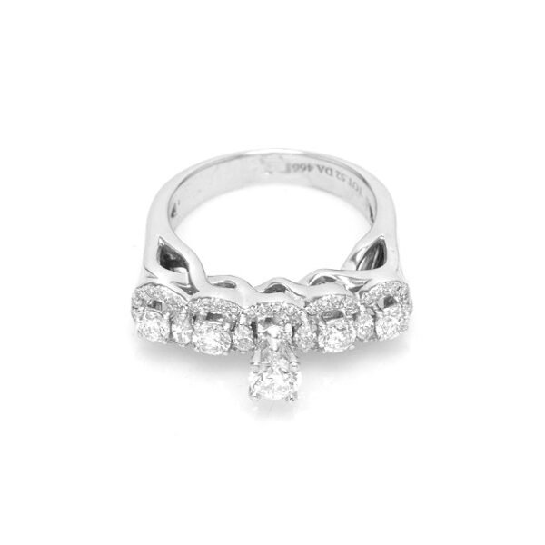 18K White Gold and Diamond Solitaire Ring