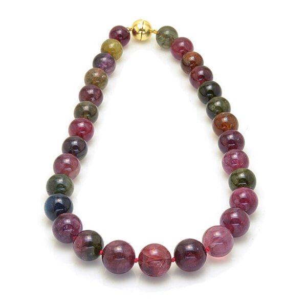 18K Yellow Gold Natural Tourmaline Necklace