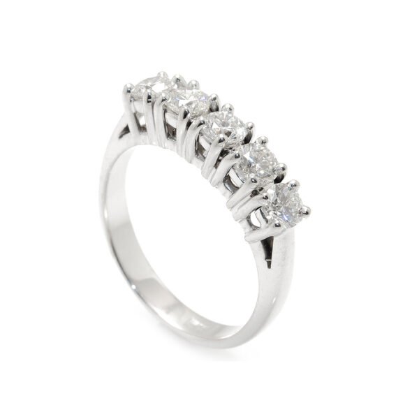 Timeless Five-Diamond White Gold Band