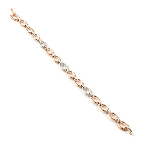 18K Rose and White Gold Diamond Bracelet