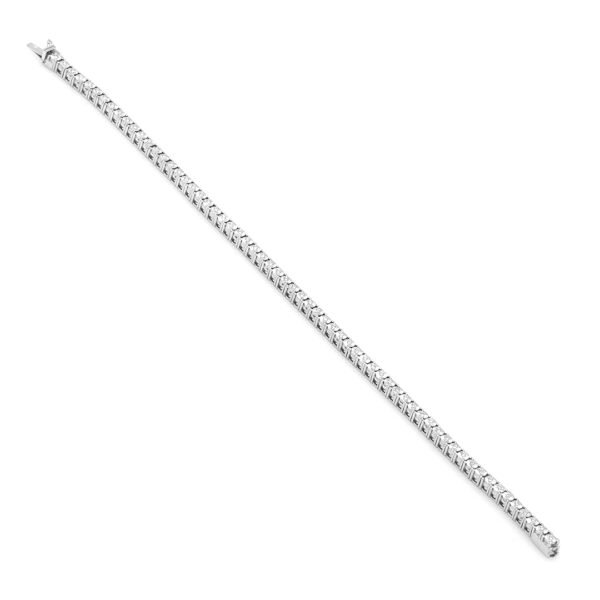 18K White Gold Diamond Line Bracelet - Image 2