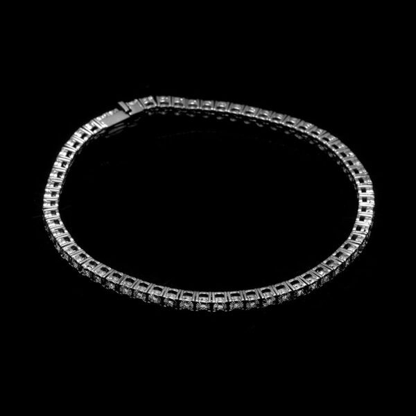 18K White Gold Diamond Line Bracelet - Image 3