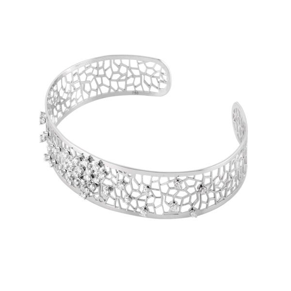 18K White Gold Diamond Accent Bracelet - Image 2