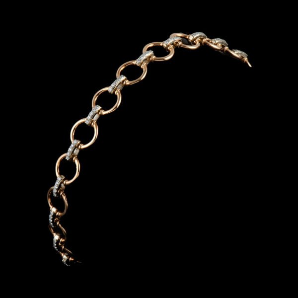 18K Rose and White Gold Diamond Bracelet - Image 4