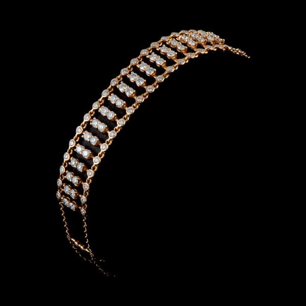 18K Rose Gold Diamond Bracelet - Image 4