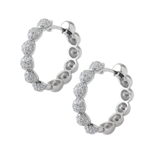 18K White Gold Diamond Earrings - Image 2