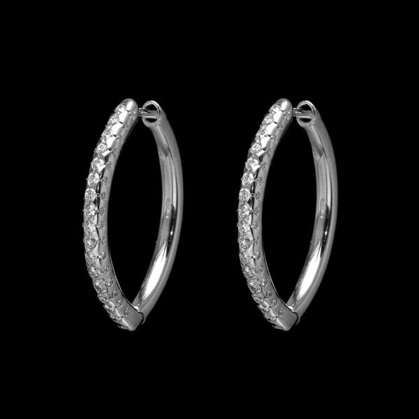 18K White Gold Diamond Drop Earrings - Image 4