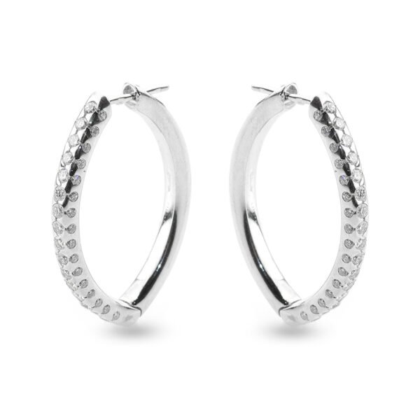 18K White Gold Diamond Drop Earrings - Image 3