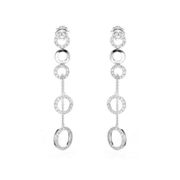 18K White Gold Diamond Drop Earrings - Image 2