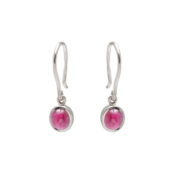 Elegant White Gold and Ruby Earrings - Image 3