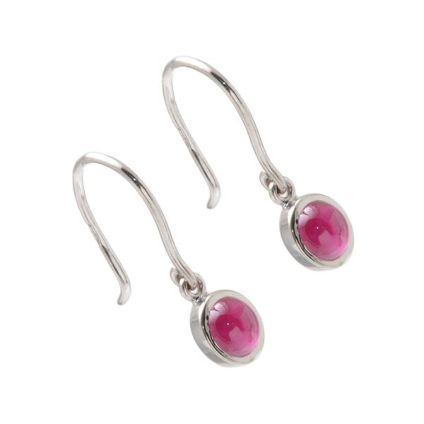 Elegant White Gold and Ruby Earrings - Image 4