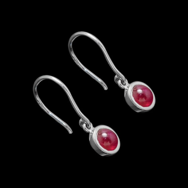 Elegant White Gold and Ruby Earrings - Image 5