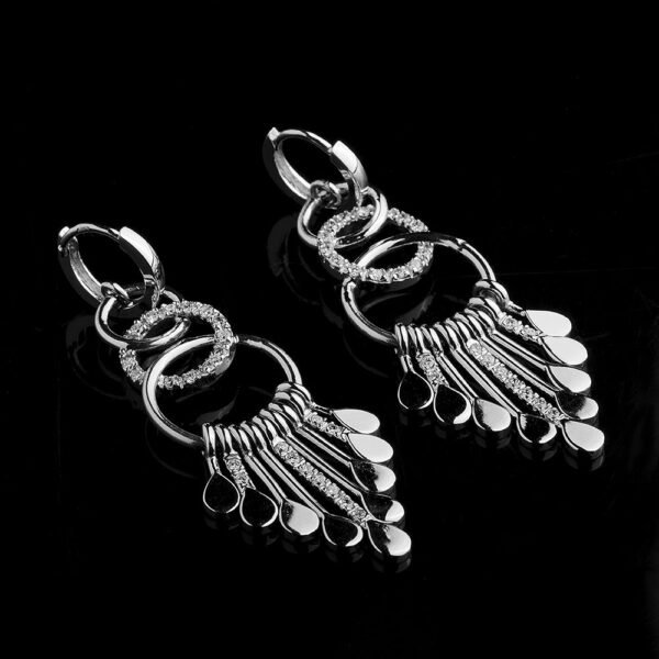 White Gold and Diamond Earrings - Image 3