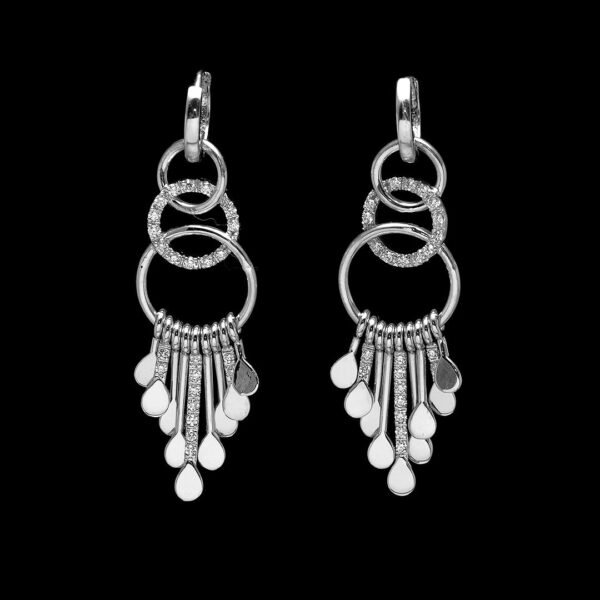 White Gold and Diamond Earrings - Image 4