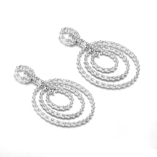 18K White Gold Diamond Earrings - Image 2