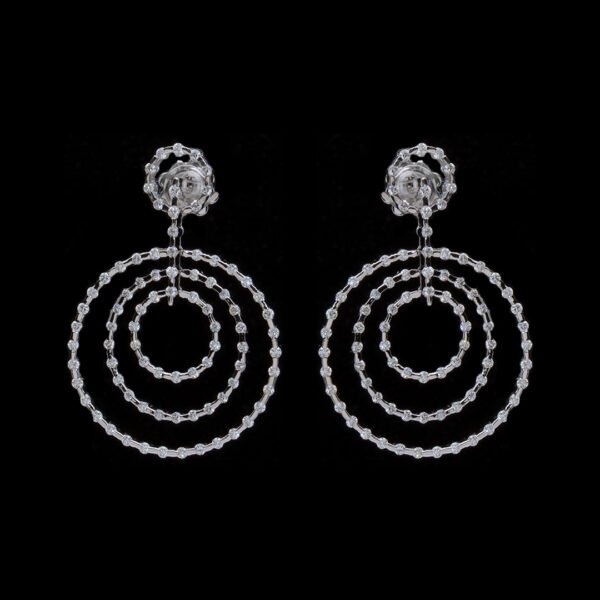 18K White Gold Diamond Earrings - Image 4