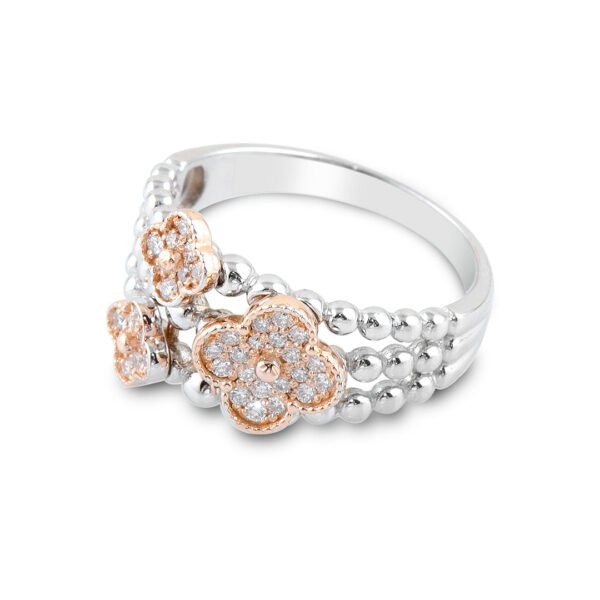 Timeless Elegance: Rose & White Gold Diamond Ring - Image 2