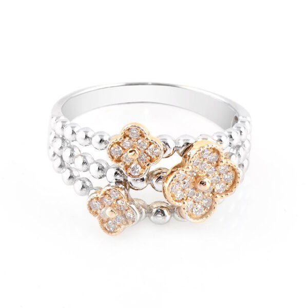 Timeless Elegance: Rose & White Gold Diamond Ring - Image 3