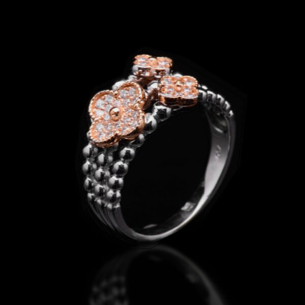 Timeless Elegance: Rose & White Gold Diamond Ring - Image 5