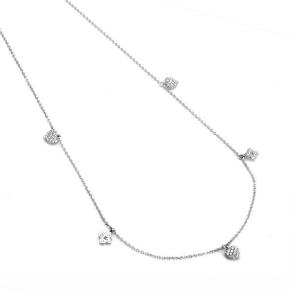 White Gold Diamond Cascade Necklace - Image 2