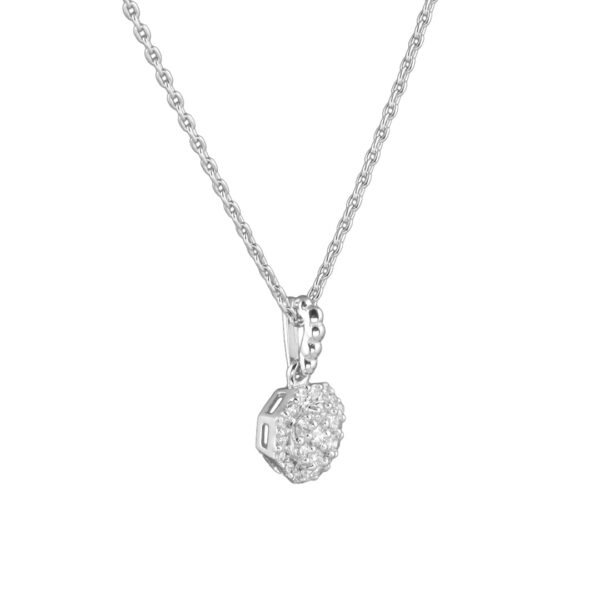 White Gold Diamond Cascade Necklace - Image 3