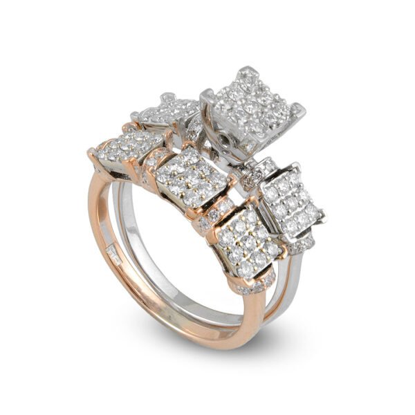 18K Rose & White Gold Diamond Solitaire with Rose Gold Band