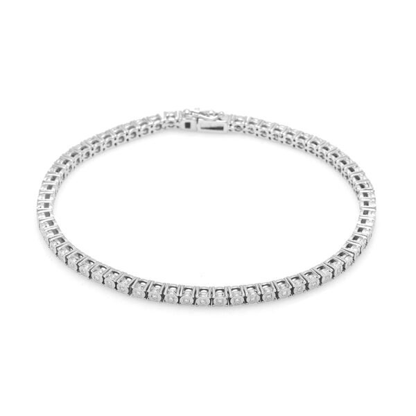 18K White Gold Diamond Line Bracelet