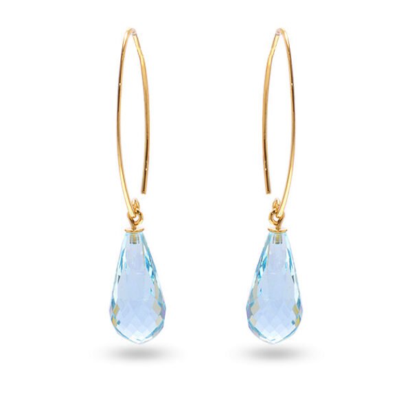 18K Gold Aquamarine Drop Earrings