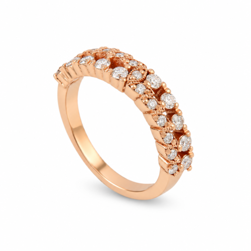 18K Rose Gold Diamond Band