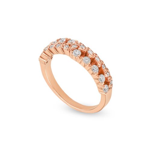 18K Rose Gold Diamond Band
