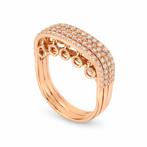 18K White and Rose Gold Diamond Band