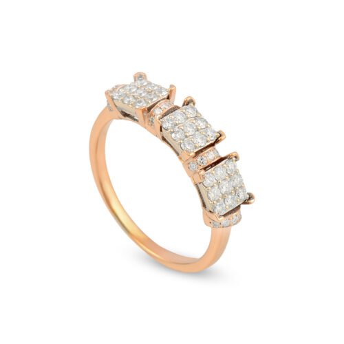 18K Rose Gold Diamond Band