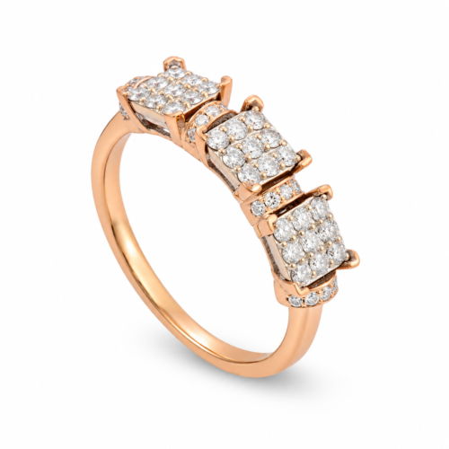 18K Rose Gold Diamond Band