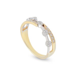 18K Yellow and White Gold Diamond Band