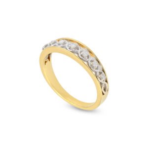 18K Yellow and White Gold Diamond Band