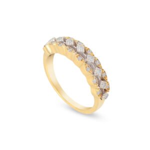 18K Yellow and White Gold Diamond Band