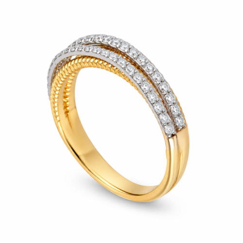 18k Yellow and White Gold Diamond Band