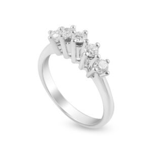 18K White Gold Diamond Band