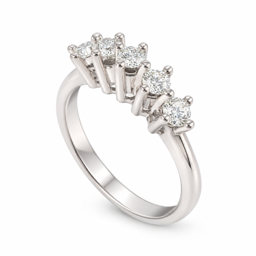 18K White Gold Diamond Band