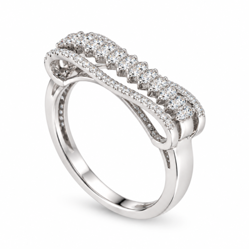 18K White Gold Diamond Band
