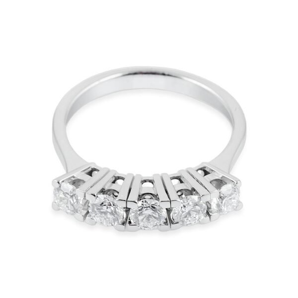 Elegant Five-Diamond White Gold Band - Image 3
