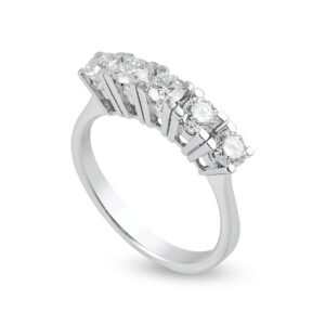 Elegant Five-Diamond White Gold Band