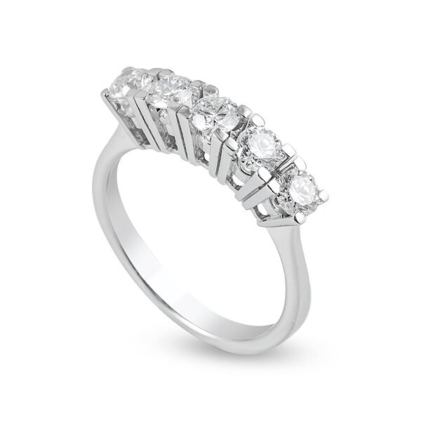 Elegant Five-Diamond White Gold Band
