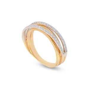 18k Yellow and White Gold Diamond Band